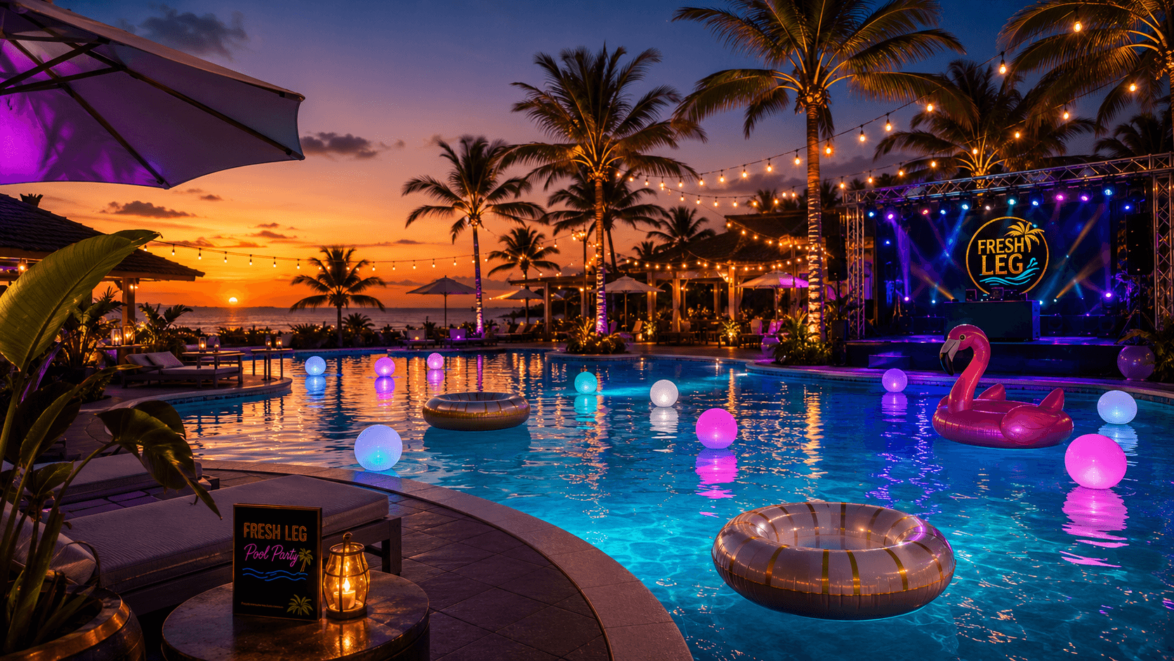 Fresh Leg Pool Party pool area